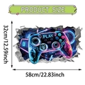 Adesivo da parete 3D controller di gioco con graffiti neon e misure 58x32cm per camera - Stile Cyberpunk Neon PLAY Controller (UV50645T_R)