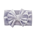Lilac velvet baby headband featuring a large double-layered bow for infants - Light Purple
