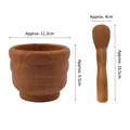 Classic wood-grain mortar and pestle set with ergonomic handle and anti-slip rings - Large Classic Style / Wood Grain / Wood Grain Bulk
