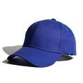 Classic blue cotton baseball cap with ponytail hole and six-panel breathable design - Sapphire Blue