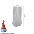 Gnome silicone mold for DIY Christmas candles with finished product display and size details - Gnome with Tall Hat