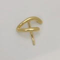 Abstract flowing curve metal earring in premium golden finish for women - Gold