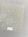 Gold embossed nail art stickers with cute cat and rabbit designs, model Aha! 087-03 - Aha-8703 Gold Outline