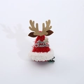 Pince à cheveux mini bonnet de Noël rouge avec bois dorés et breloque Merry Christmas - Clip Chapeau Cornes Joyeux Noël / Ensemble de 3 / Rouge