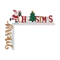 Decorazione natalizia in legno per telaio porta con Babbo Natale e scritte festive - Babbo Natale Sinistro