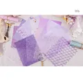 Iris theme DIY scrapbooking material kit with purple gradient paper and lace fabrics - Iris
