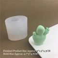 3D cactus silicone mold for succulent candles with translucent white finish, size 4.7cm - Model 8751 / Translucent