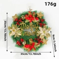 Corona de Navidad Artificial de 35cm con Letrero Merry Christmas y Estrellas Doradas - Diámetro 35cm / H1-10 Corona de Navidad