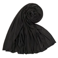 Breathable black jersey hijab scarf for women featuring a premium soft matte texture - Black