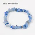 Irregular blue aventurine stone beads bracelet with a natural tumbled crystal texture - Blue Aventurine