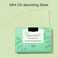 Peppermint scent oil absorbing facial paper tissues in a 100-sheet green pack - Peppermint Scent / 100 Sheets/Box