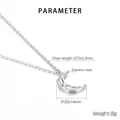 Irregular textured moon pendant necklace in stainless steel with 670mm long chain - Silver Irregular Moon Style (KN231695-K)