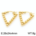 Minimalistische geometrische 18K gouden kralen driehoek oorbellen 26x24mm stijl - 26x24x4mm Kralen Driehoek Stijl (KE109330-LO)