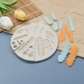 Christmas pine leaf and cone silicone fondant mold for cake decorating and DIY baking - 16cm Diameter / Beige Grey