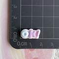 Mini resin charm featuring OK letters with donut shape on a centimeter scale pad - OK Mini Word Plate (6)