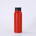 Red stainless steel magnetic water bottle with matte black lid for fitness activities - 32oz / Direct Drink / Red