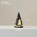Small black Christmas cone tree lamp with golden reindeer and 15cm height warm light - MZ-23423S Small Black