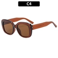Lunettes de soleil carrées chic couleur ambre gelée avec verres marrons tendance - Monture Thé Verres Thé