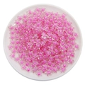 Pink and clear acrylic star beads for DIY jewelry crafts on white display plate - Transparent Rose Red Star