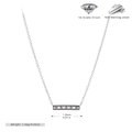 Détail du collier en argent 925 avec pendentif barrette en zircon 5A et dimensions - Argent 925 / Argent 925 plaqué or blanc