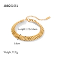 18k gold plated stainless steel watch-strap style chain bracelet for women 17.5cm - 17.5+5.0cm / Gold (JDB201051)
