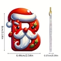 Acrylic Christmas letter B pendant with Santa Claus design for holiday tree decoration - Letter B