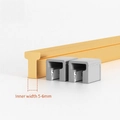 Protezione angolare in alluminio, larghezza interna 5-6mm con clip di fissaggio grigie - Angolo a T Stretto Grigio