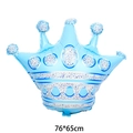 Blue crown foil balloon 76x65cm with silver glitter patterns for party decorations - Medium Crown Blue