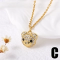 Golden necklace featuring a crystal-encrusted bear pendant on a delicate chain - Full Zircon Bear