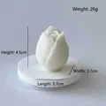 Scented tulip candle in white finish with 3.7x4.5cm dimensions for Valentine decor - White (French Vanilla)