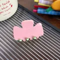 Pink and green candy color acrylic hair claw clip with a stylish two-tone dopamine design - 4cm / Pink & Green