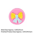 Pink silicone bow mold for fondant cakes, mold size 5.8x5.8cm and finished size 3.9x3.9cm - Style 3# (15-239) / Pink