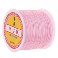 Pink size 72 jade thread for jewelry making, neatly wound on a spool with a silky finish - Light Pink