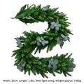 Artificial 1.8m Christmas garland with pine needles, eucalyptus leaves and LED lights - 1.8m Round Leaf PE (with Lights)