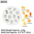 Mini food silicone mold with 12 cavities for DIY bread and donut resin crafts - Mini Bread Pastry Shaped Mold (B806) / Gray