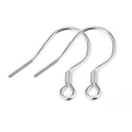 Ganchos para pendientes DIY de plata pulida para la creación de joyería fina - Gancho de oreja pequeño / Plateado