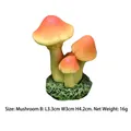 Miniature resin mushroom ornament in warm orange gradient for DIY garden decor - Orange Yellow Gradient Mushroom Style B