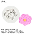 Peony flower silicone mold for chocolate cake decoration with size and weight details - Grey 4#