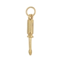 Creative screwdriver pendant charm in polished gold finish for jewelry making - Gold Screwdriver (KLJ5575-Z)