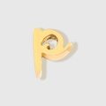 Polished mirror finish stainless steel letter P alphabet charm bead in gold - Lowercase p / Gold