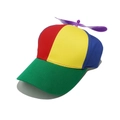 Cappello da baseball con elica multicolore e rotore rotante per feste divertenti - M (56-58cm) / Verde