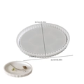 Oval striped silicone mold for DIY resin storage tray with dimensions and finished sample - Style 5 (21.3x16.3x2.1cm)