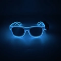 Blue LED light-up glasses with EL wire and battery pack for party events and clubbing - Wireless Style / Dark Blue