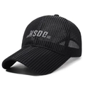 Black mesh baseball cap with NSDC embroidery for summer outdoor sun protection - Black