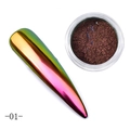 Polvere per unghie camaleonte marrone scuro con effetto laser arcobaleno in barattolo - 01-Marrone Scuro Laser