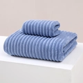 Ensemble de serviettes bleues en polaire corail avec serviette de bain et visage - Serviette 35*75cm / Polaire Bonbon Bleu Brume