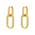 French vintage 18K gold plated interlocking square earrings with polished spheres - VE1025 Gold Linked Rings