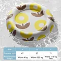 Guide des tailles du tapis rafraîchissant pour animaux avec motif floral jaune arc-en-ciel - S / Rond / Tournesol Jaune