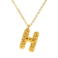 Golden letter H pendant necklace with textured lava finish and elegant cable chain - Gold Letter-H