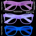 Gafas LED luminosas para fiestas en morado y azul con efectos de luz y dimensiones - Cuadrado / Marco Cuadrado Morado